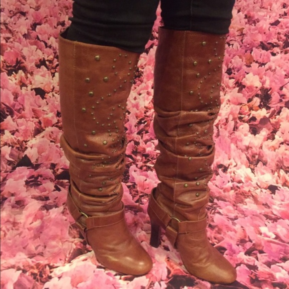 Beautiful Studded leather boots only worn once.